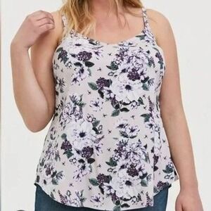 Torrid NWT Plus Size Lilac Lavender Floral Swing Cami Spring Feminine 0X